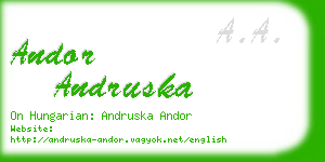 andor andruska business card